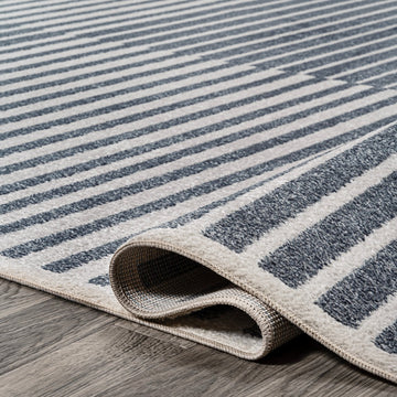 Shutter Minimalist Striped Plaid Machine-washable Area Rug